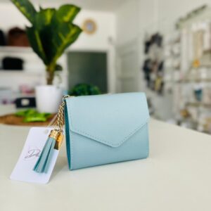 Billetera pocket celeste