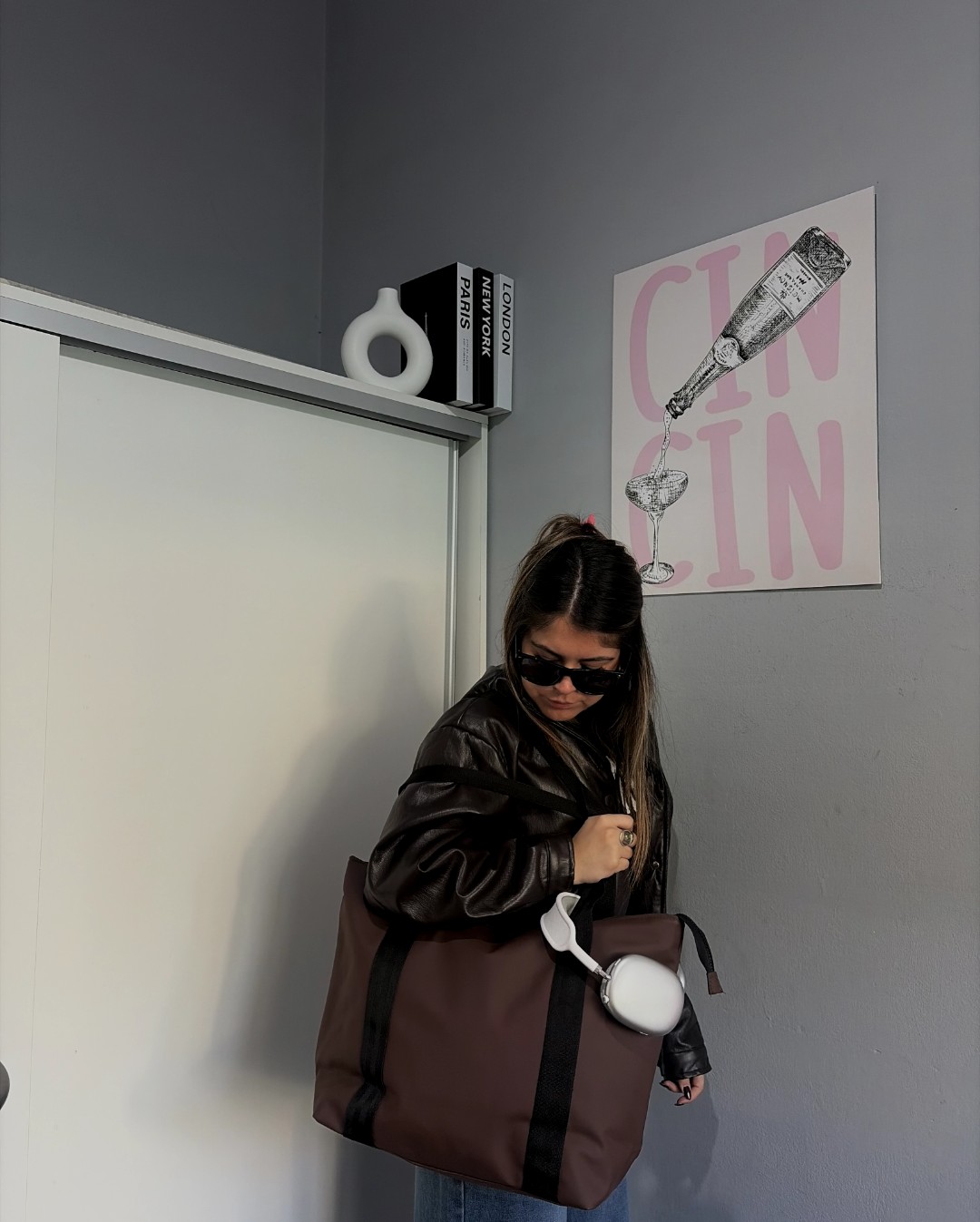 Bolso Aura engomado chocolate - Imagen 3